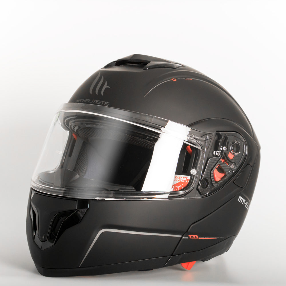 MT Atom flip-up helmet, matt black