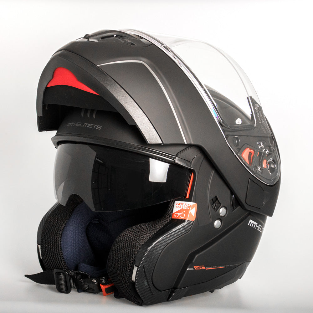 MT Atom flip-up helmet, matt black