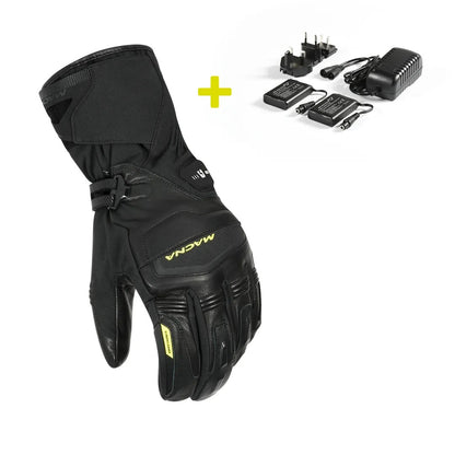 Macna Azra RTX 12V 3A kit, sähkölämmitteiset hanskat + akut, musta