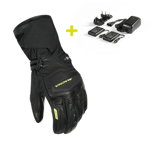 Macna Azra RTX 12V 3A kit, sähkölämmitteiset hanskat + akut, musta