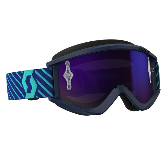 Scott Recoil Xi MX goggles, blue/teal, purple chrome works