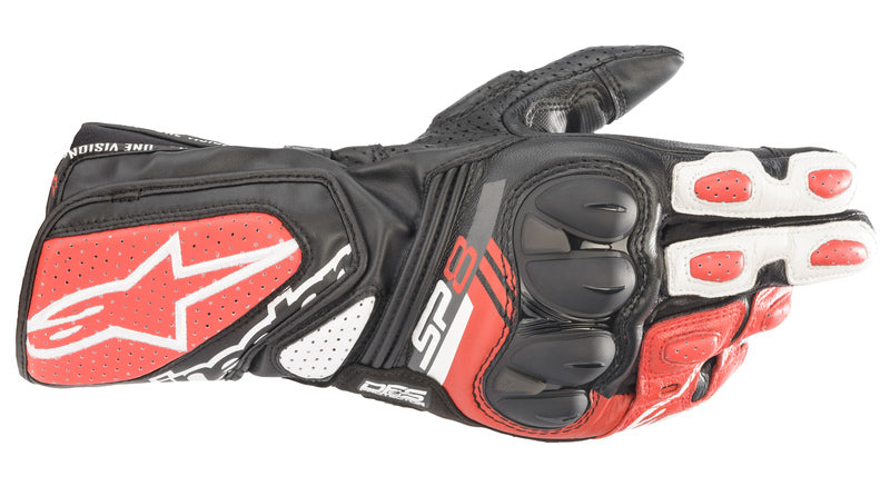 Alpinestars SP-8 v3 leather gloves, black/red/white