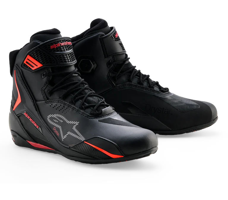 Alpinestars Faster 4 Drystar nilkkurit, musta/fl. punainen