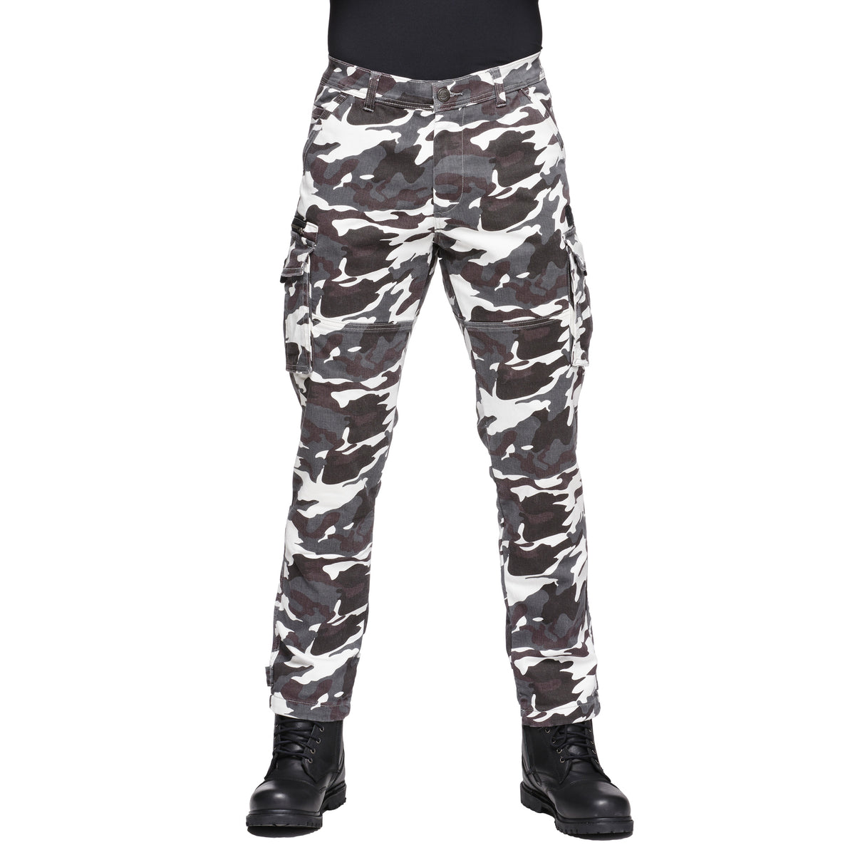 Sweep Jungle aramid reinforced mc jeans, black/white camo