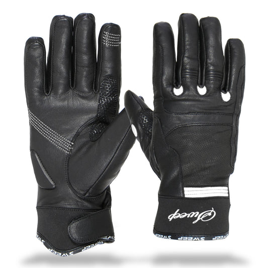 Sweep Diamond ladies leather glove black/white