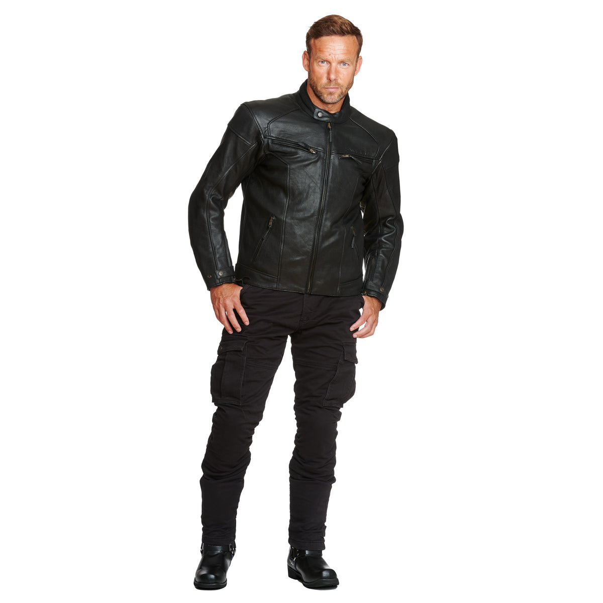 Sweep Eagle leatherjacket, black