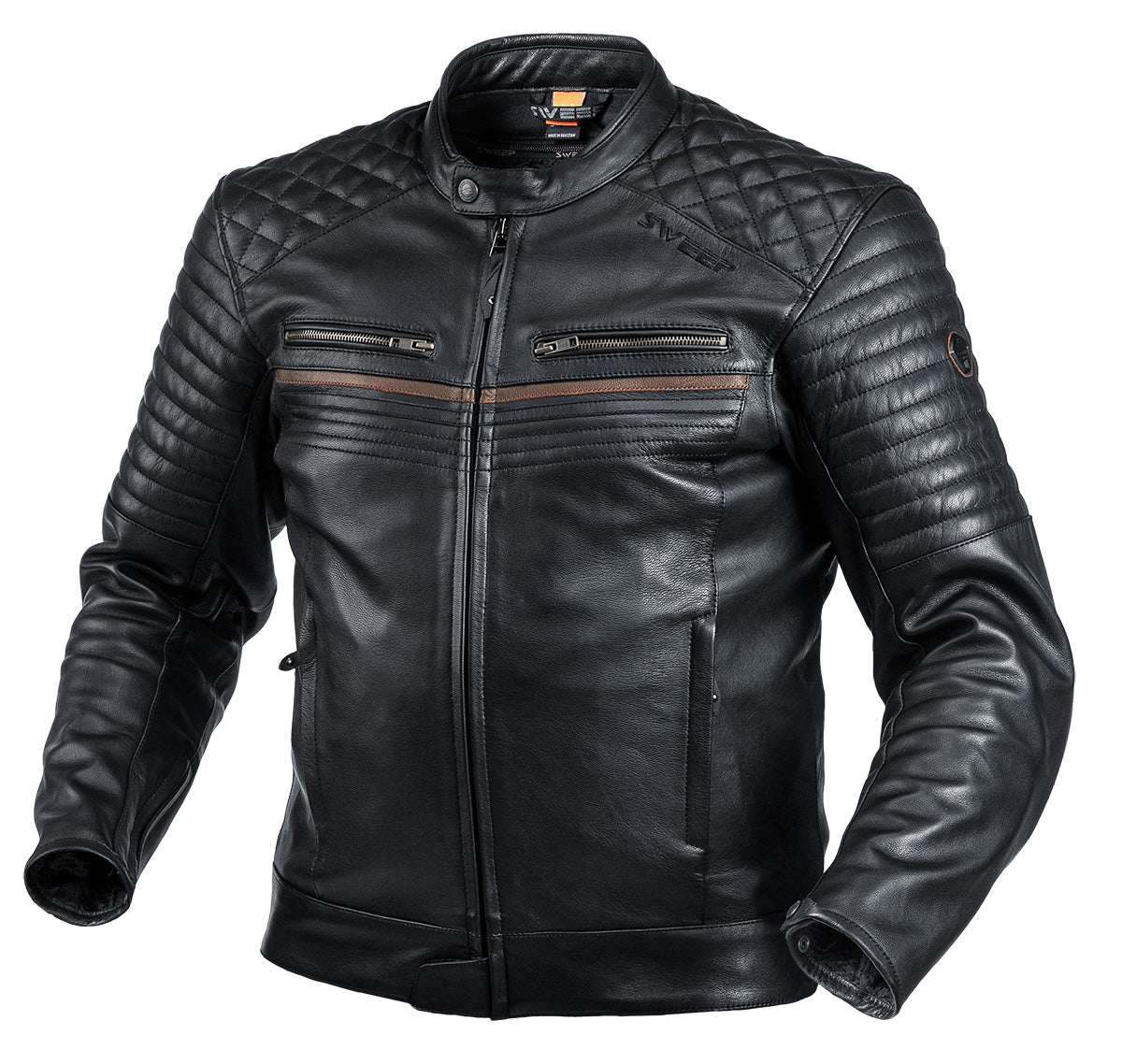 Sweep Scrambler leather jacket, black/brown