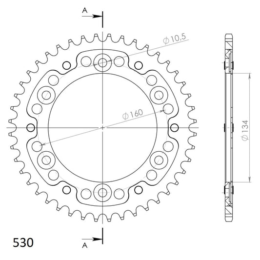 Supersprox Stealth takaratas Black 1306-RST-44-0