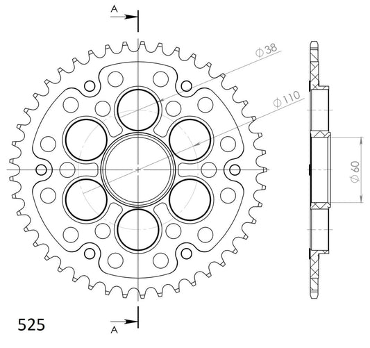 Supersprox Stealth takaratas Silver 737-525-RST-45-8
