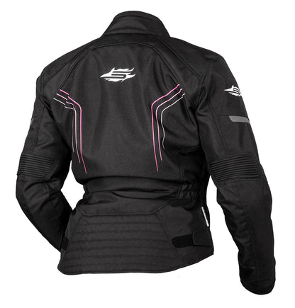 Sweep Connect waterproof ladies textile jacket, black/pink