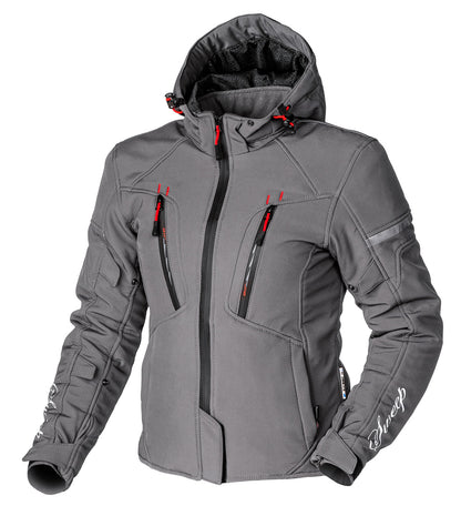 Sweep Flawless ladies softshell mc jacket W/O thermo liner, grey/red
