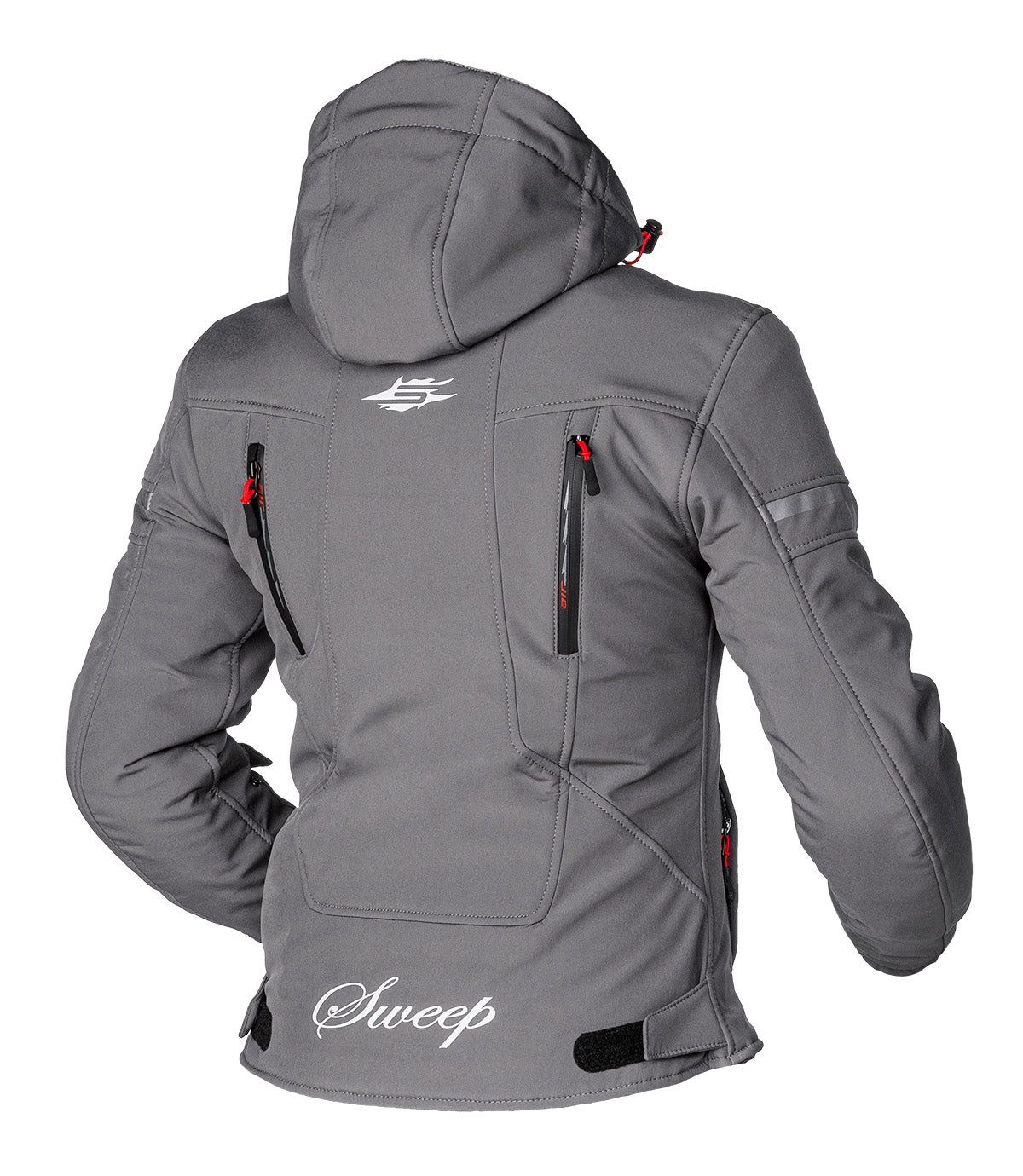 Sweep Flawless ladies softshell mc jacket W/O thermo liner, grey/red