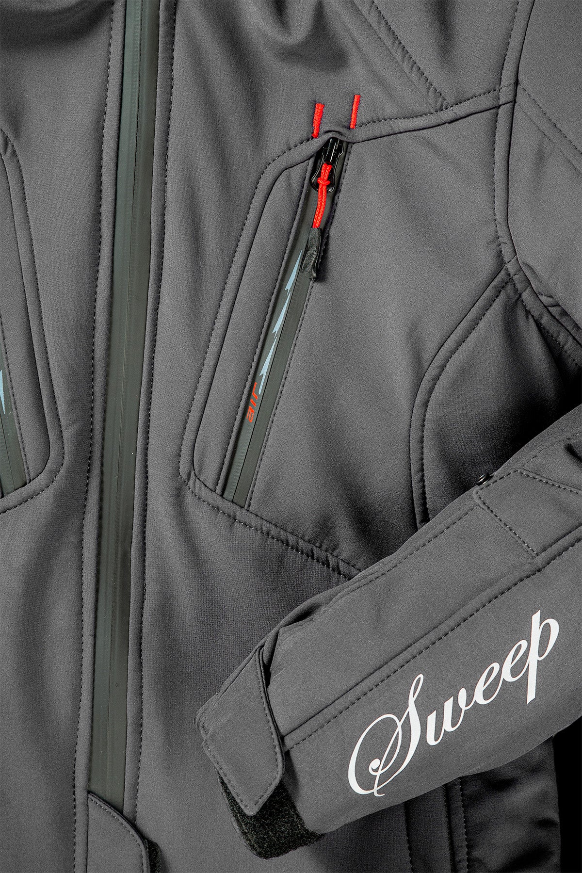 Sweep Flawless ladies softshell mc jacket W/O thermo liner, grey/red