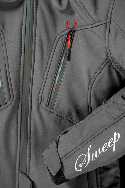 Sweep Flawless ladies softshell mc jacket W/O thermo liner, grey/red