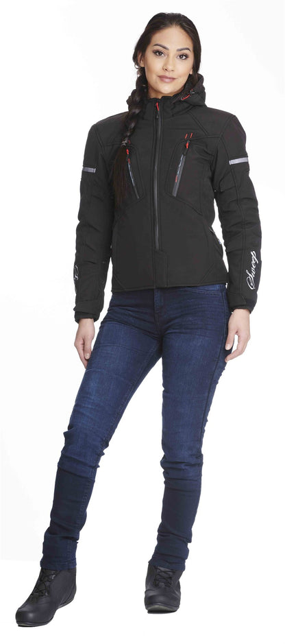 Sweep Flawless naisten softshell ajotakki, musta/puna