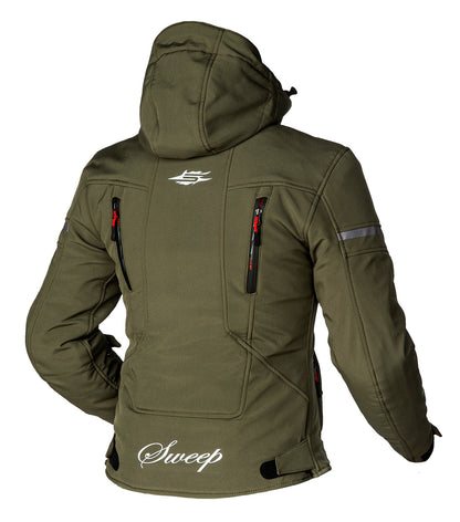 Sweep Flawless ladies softshell mc jacket, olive green/red\r\n