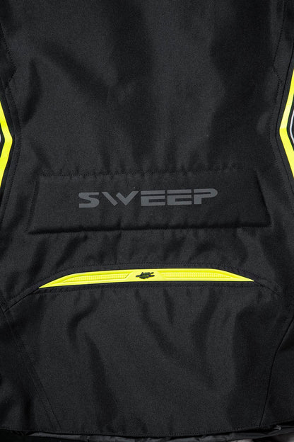 Sweep Outback vedenpitävä ajotakki, musta/keltainen, D-mitoitus