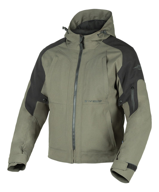 Sweep X-City waterproof ladies textile jacket, black/olive