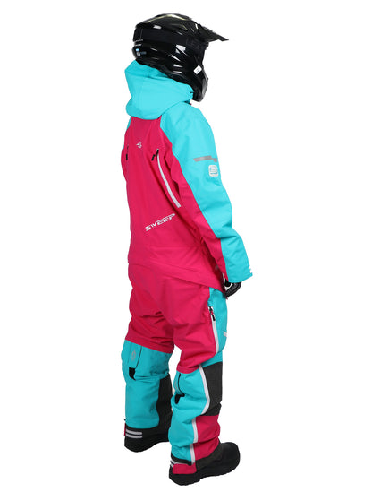 Sweep Tundra Light ladies monosuit, light blue/bright pink