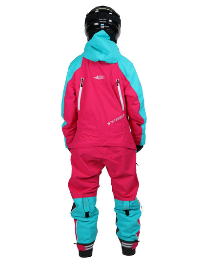 Sweep Tundra Light ladies monosuit, light blue/bright pink